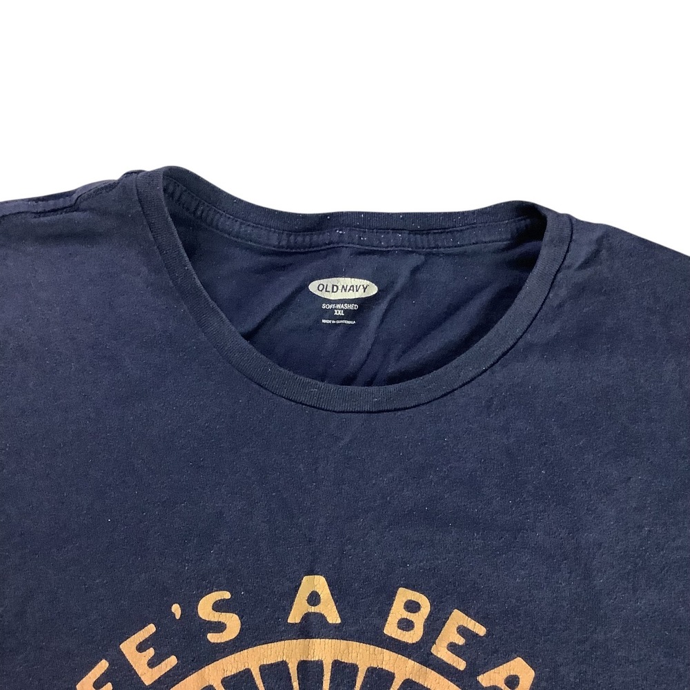 Old Navy T-Shirt Mens XXL Blue Life's A Beach Enjoy The Waves Graphic Surf Tee - Picture 8 of 9